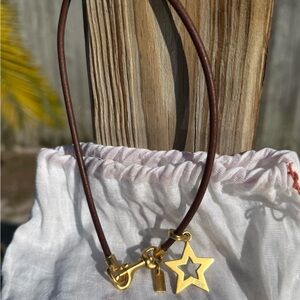 ⭐️RARE⭐️ Coach Y2K Leather Star Charm Necklace